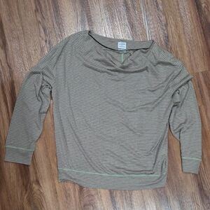 Prana Green and Purple Striped Top Size XL